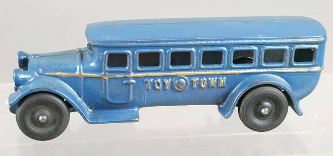 Kilgore Toy Town Cast Iron Bus: Kilgore Toy Town Cast Iron Bus, 8 inches