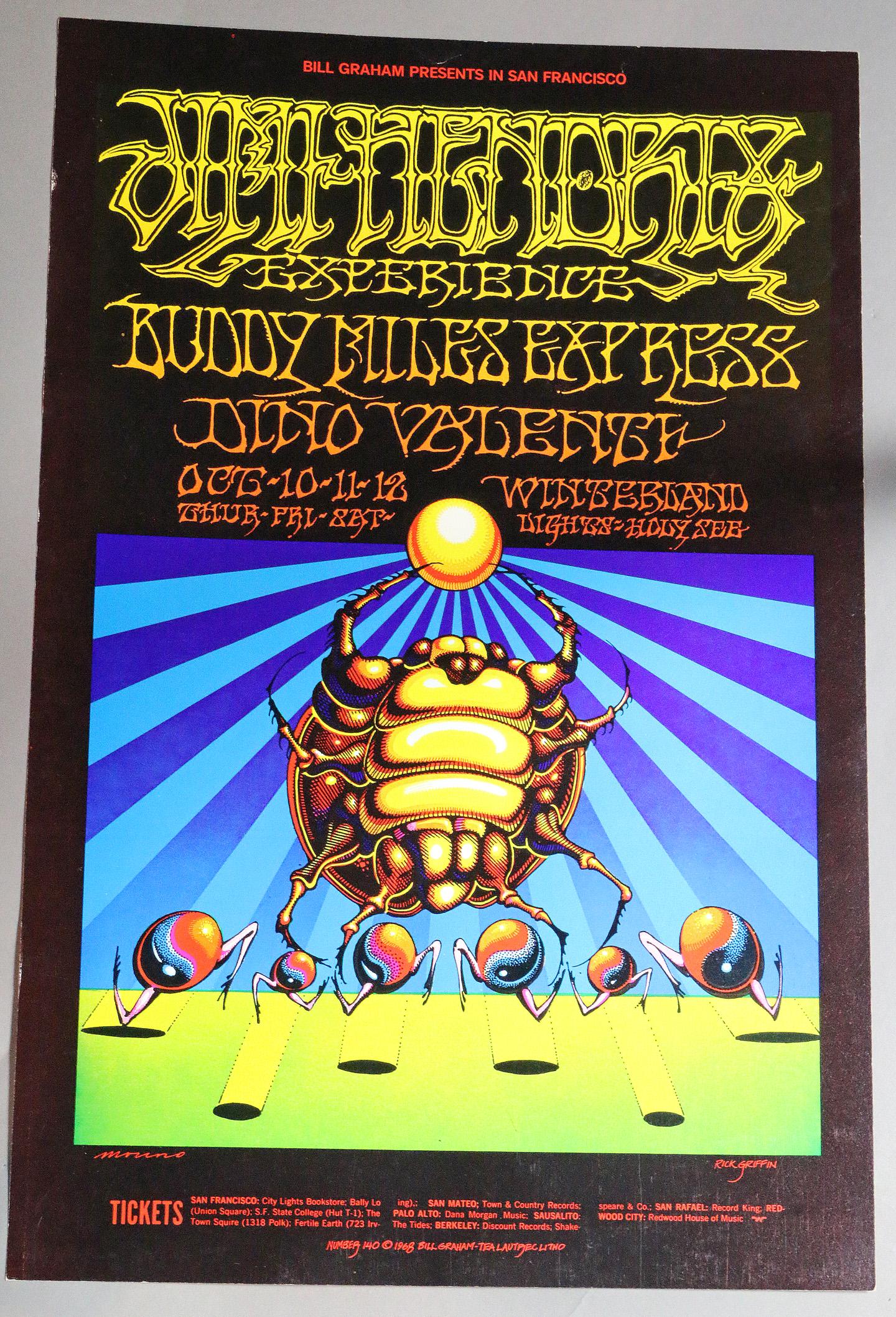 Jimi Hendrix Scarab Poster, BG140 2nd Print Rare (1 of 6)