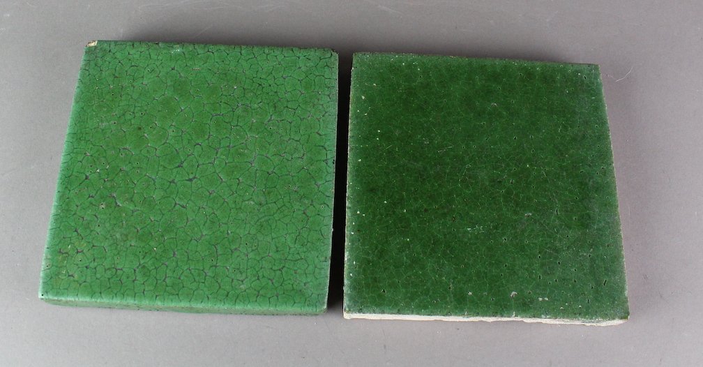 2 Grueby Green 6 Inch Tiles Arts & Crafts (1 of 3)
