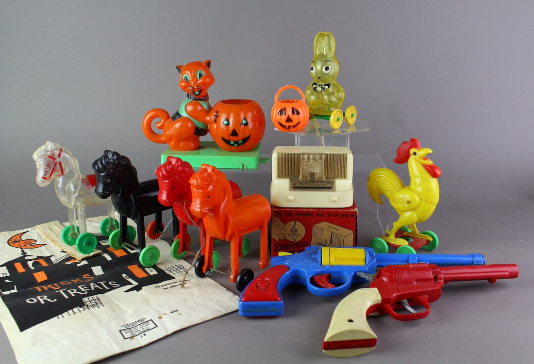 1950s Hard Plastic Lot with Halloween (1 of 2)
