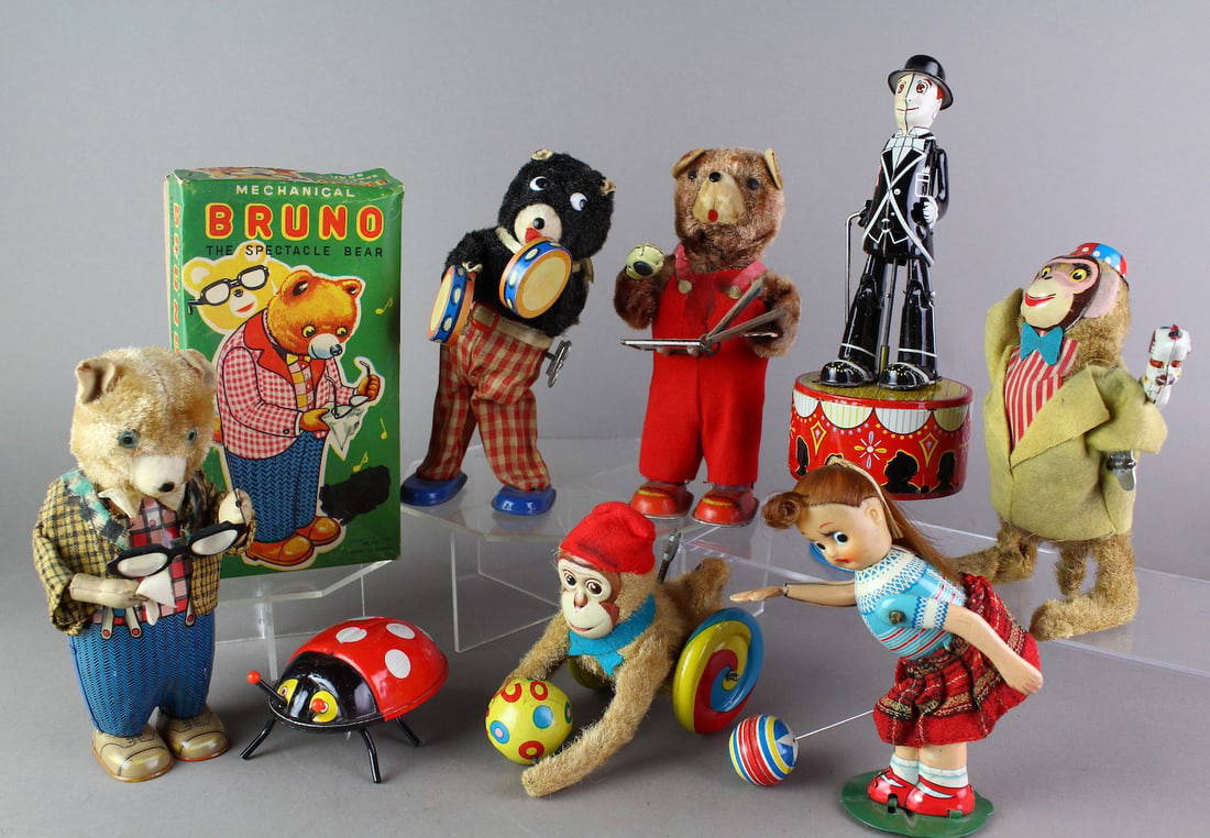 Japan Wind Up Toys Collection, Boxed Bruno, Tps, Alps Auction