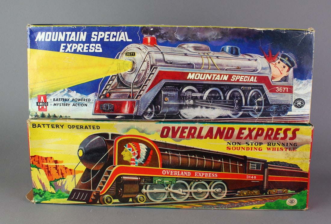 2 Boxed Japan Tin Modern Toys Trains (1 of 4)