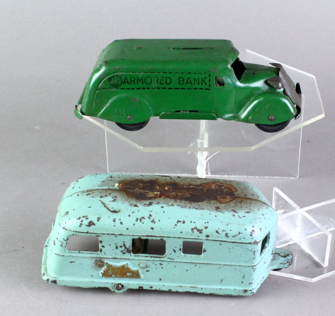 Marx Armored Truck Bank & Arcade Covered Wagon Trailer Auction