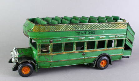 Arcade Large Yellow Coach Double Decker Bus