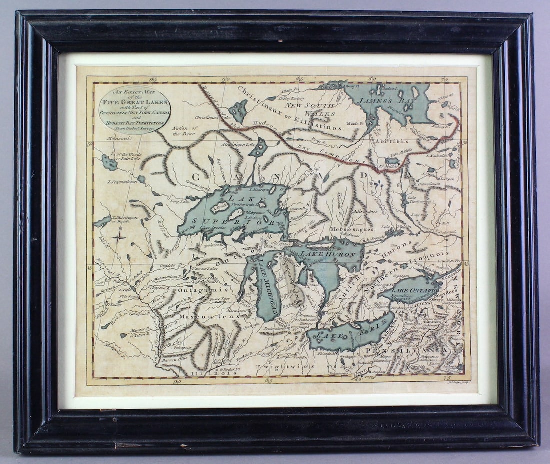1778 J. Lodge Exact Map of the Five Great Lakes (1 of 2)