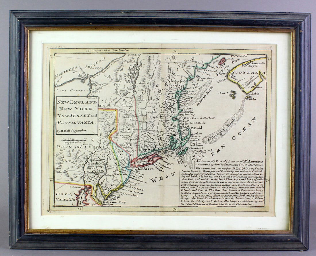 1732 H. Moll New England New York, NJ. & PA Map (1 of 4)