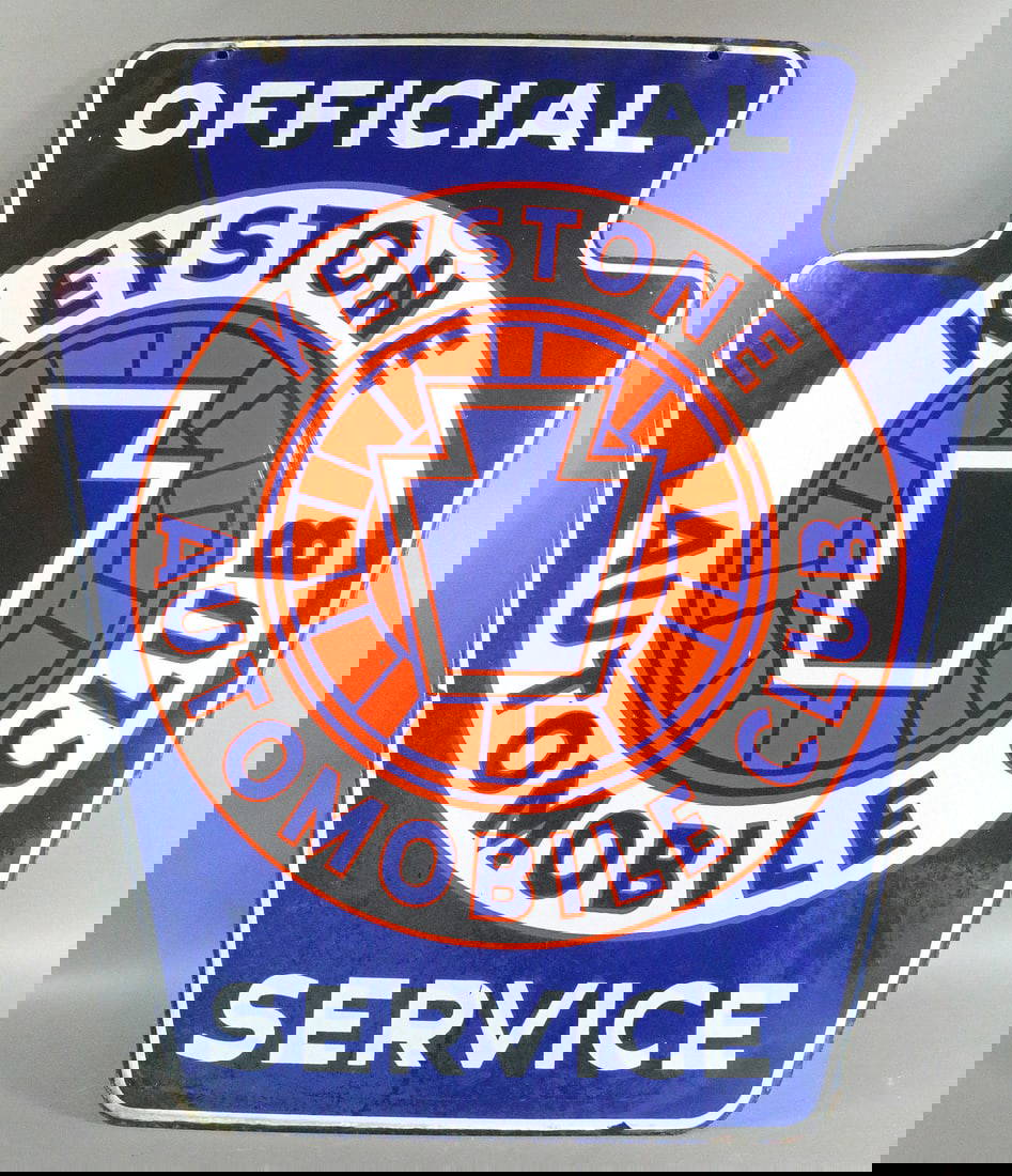 Keystone Auto Club Sign Porcelain Double Sided Auction