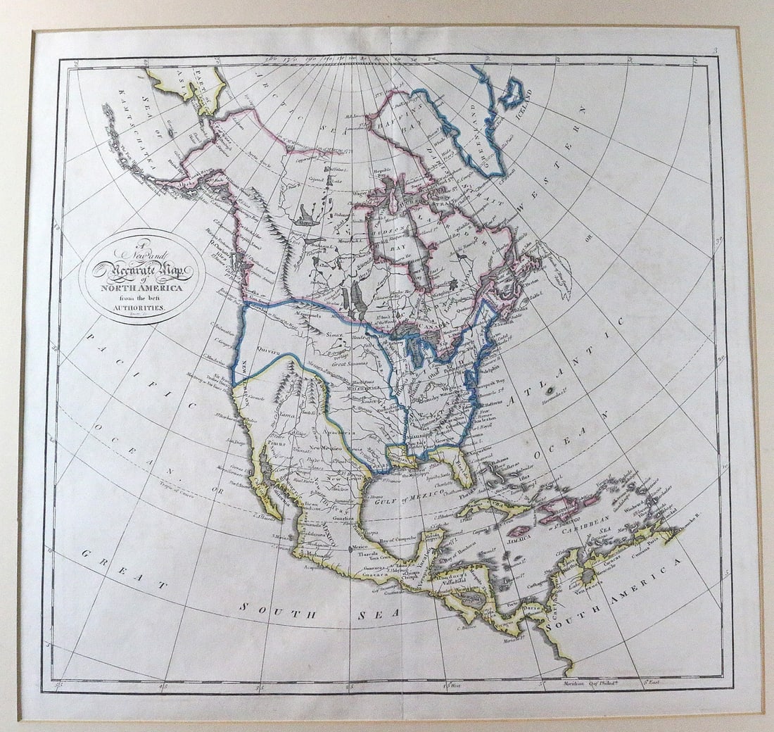 New and Accurate Map Of N America 1814: New and Accurate Map Of N America 1814, 24x24, Published by Mathey Carey, Phila, Pa
