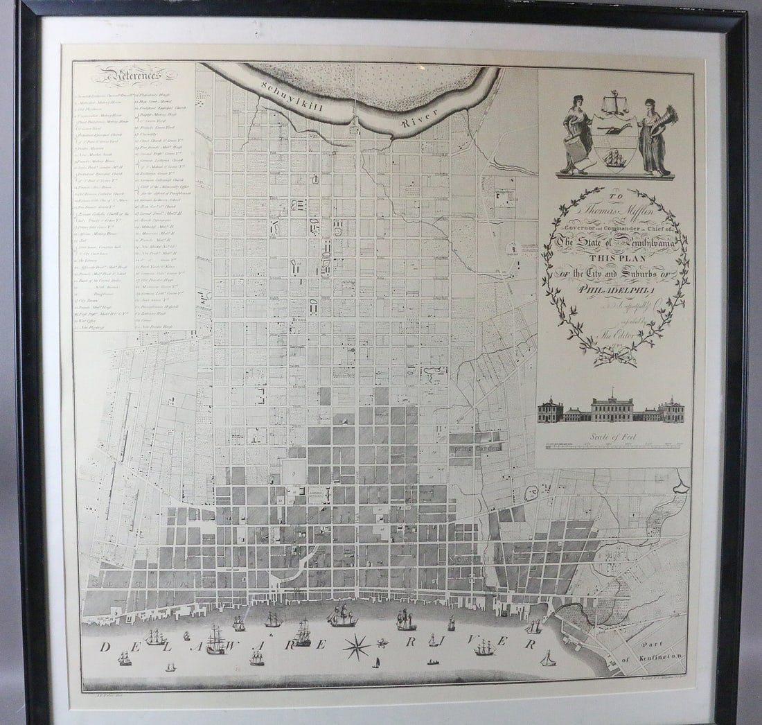 Map Of Philadelphia 1794 Thomas Mifflin Governor (1 of 4)