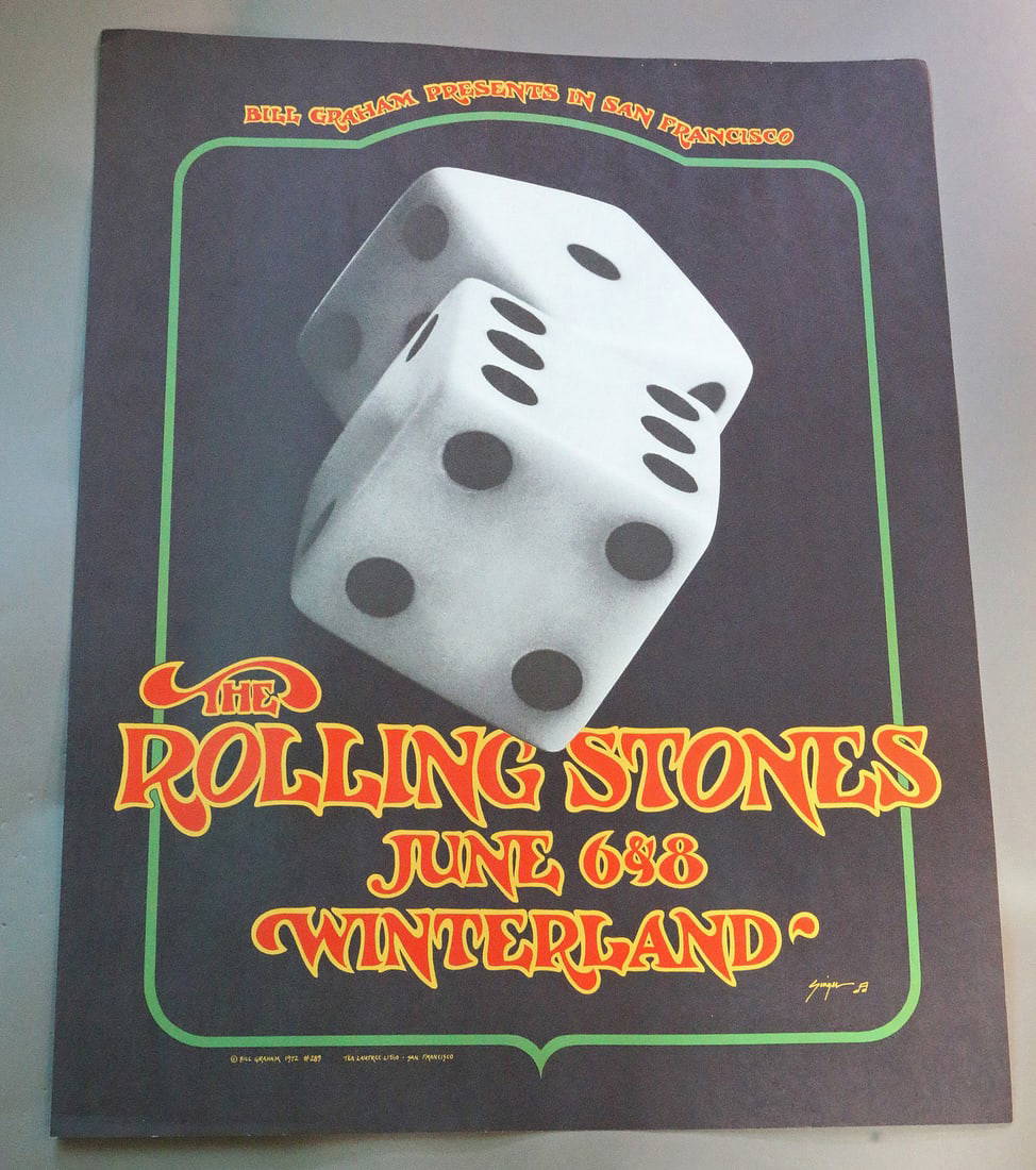 Rolling Stones Tumbling Dice Poster Auction