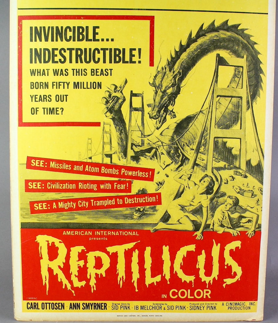Reptilicus Movie Poster B Movie Window Card (1 of 2)