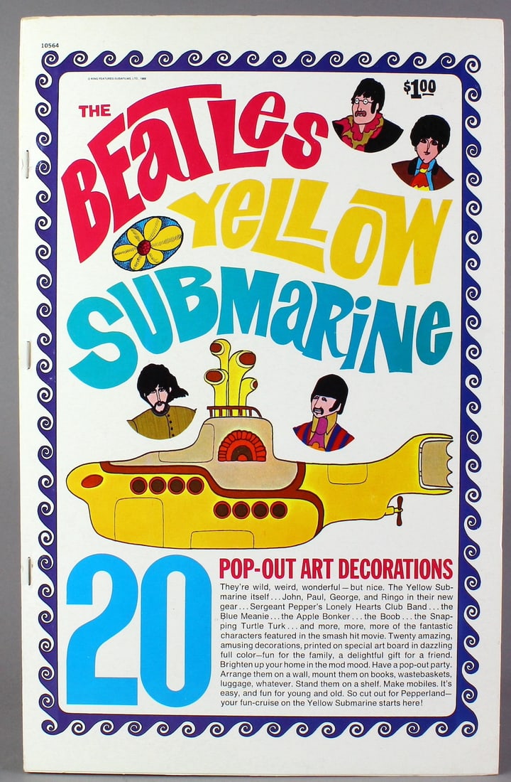 Beatles Yellow Submarine Pop Out Art Decorations (1 of 4)