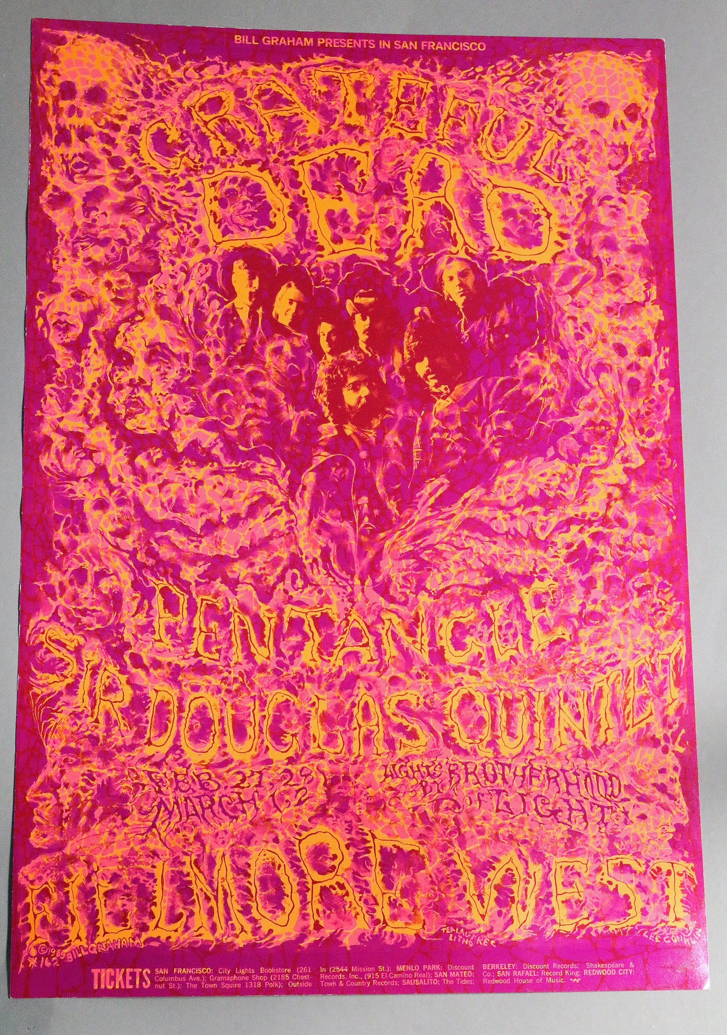 Grateful Dead BG162 Fillmore Poster, 2nd print, 21 x 14 (1 of 5)