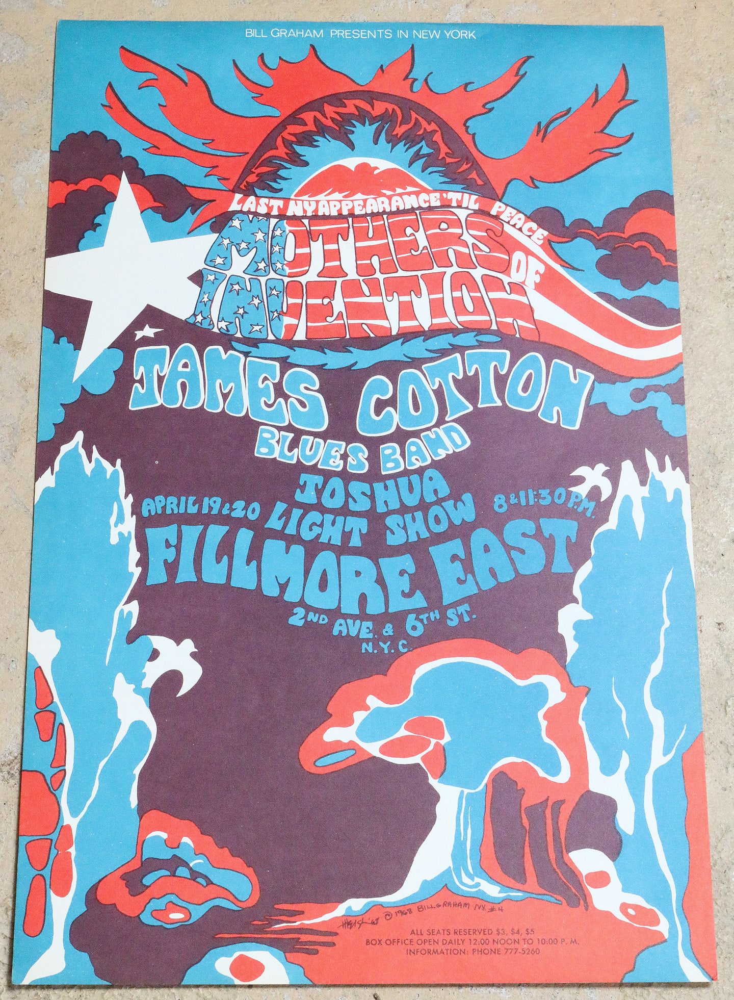 Mothers Of Invention Fillmore East 1ST Print #4: Mothers Of Invention Fillmore East 1ST Print #4, 22 inches