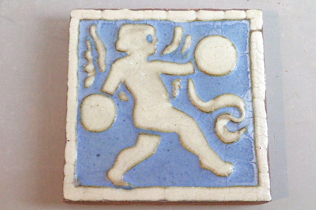 Grueby Cupid 6x6 Figural Tile (1 of 2)