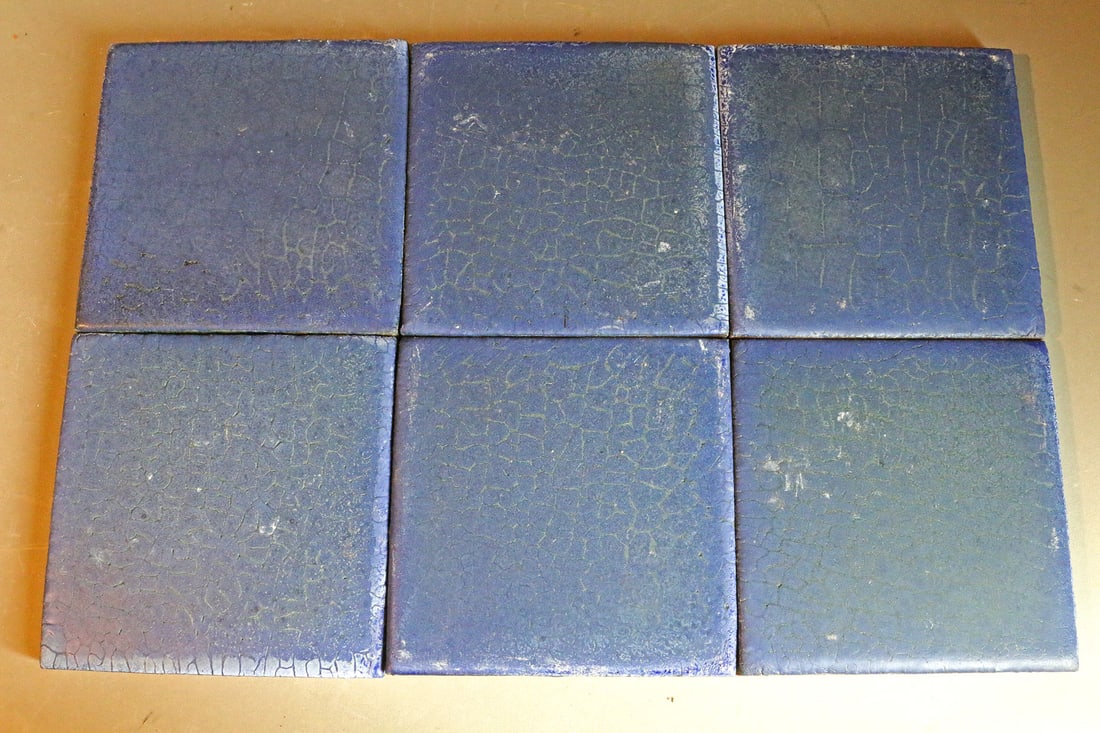 Grueby Deep Blue 6x6 Tile Lot, 6 (1 of 2)