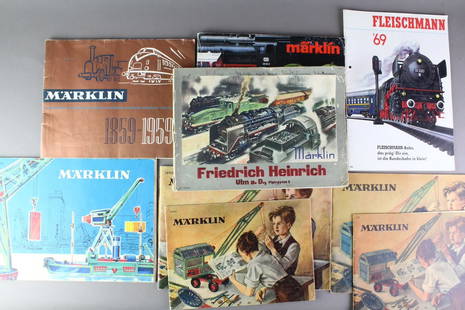 Marklin Catalogs: Marklin Toy and Train Catalogs, 4 from the 1930s, 1950s and 1969 Fleischmann Catalog.