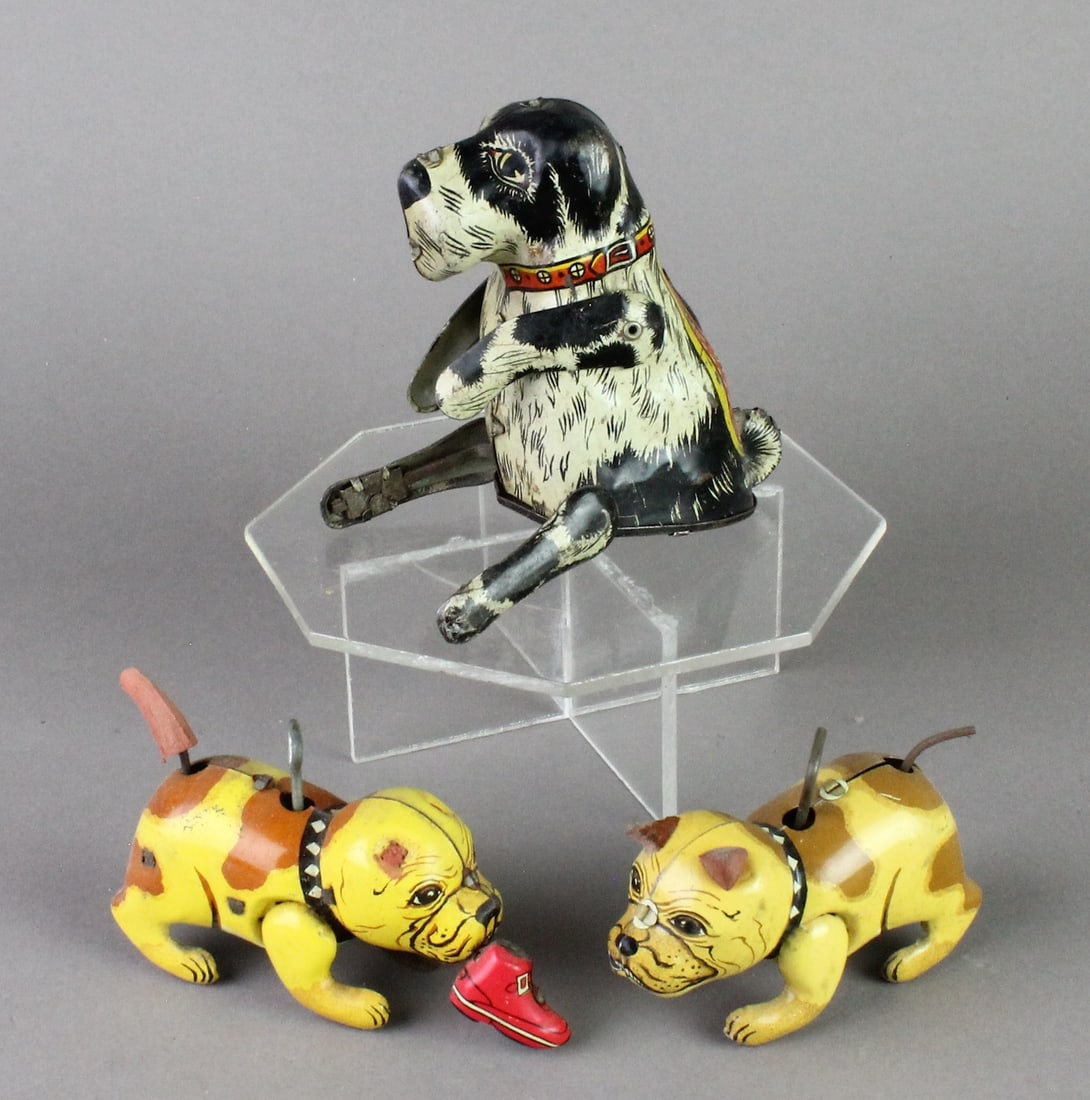 3 Tin Wind Up Dogs Marx Flippo & Japan (1 of 4)