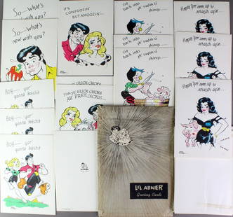Store Stock L'il Abner Frazetta Greeting Cards Mint in Package: Never used store stock packet of L'il Abner by Al Capp. Early Frank Frazetta drawn cards for Al Capp. From 1954 to 1961 Frazetta toiled as a ghost artist for Al Capp, the most famous and successful ca
