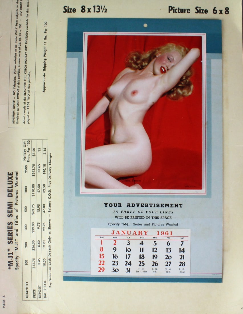 Marilyn Monroe Salesman Sample Calendar (1 of 2)