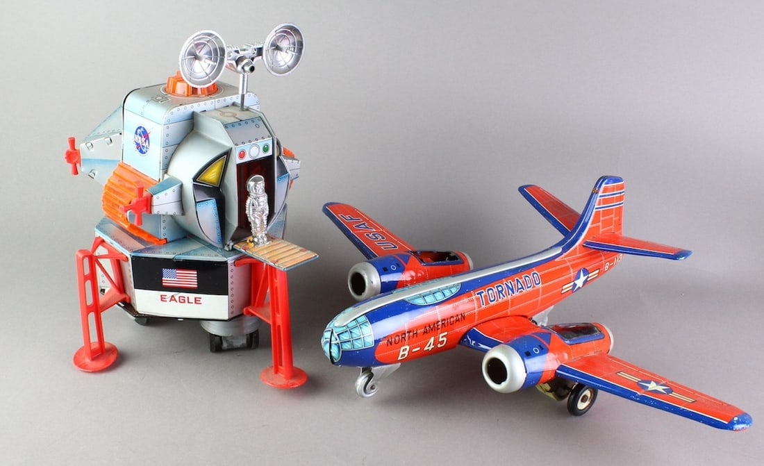 Japan Tin NASA Lunar Module & Tornado B-45 Jet (1 of 4)