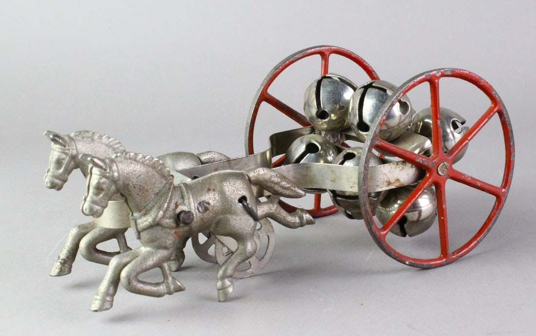1890s Horse Drawn Cast Iron Bell Toy (1 of 4)