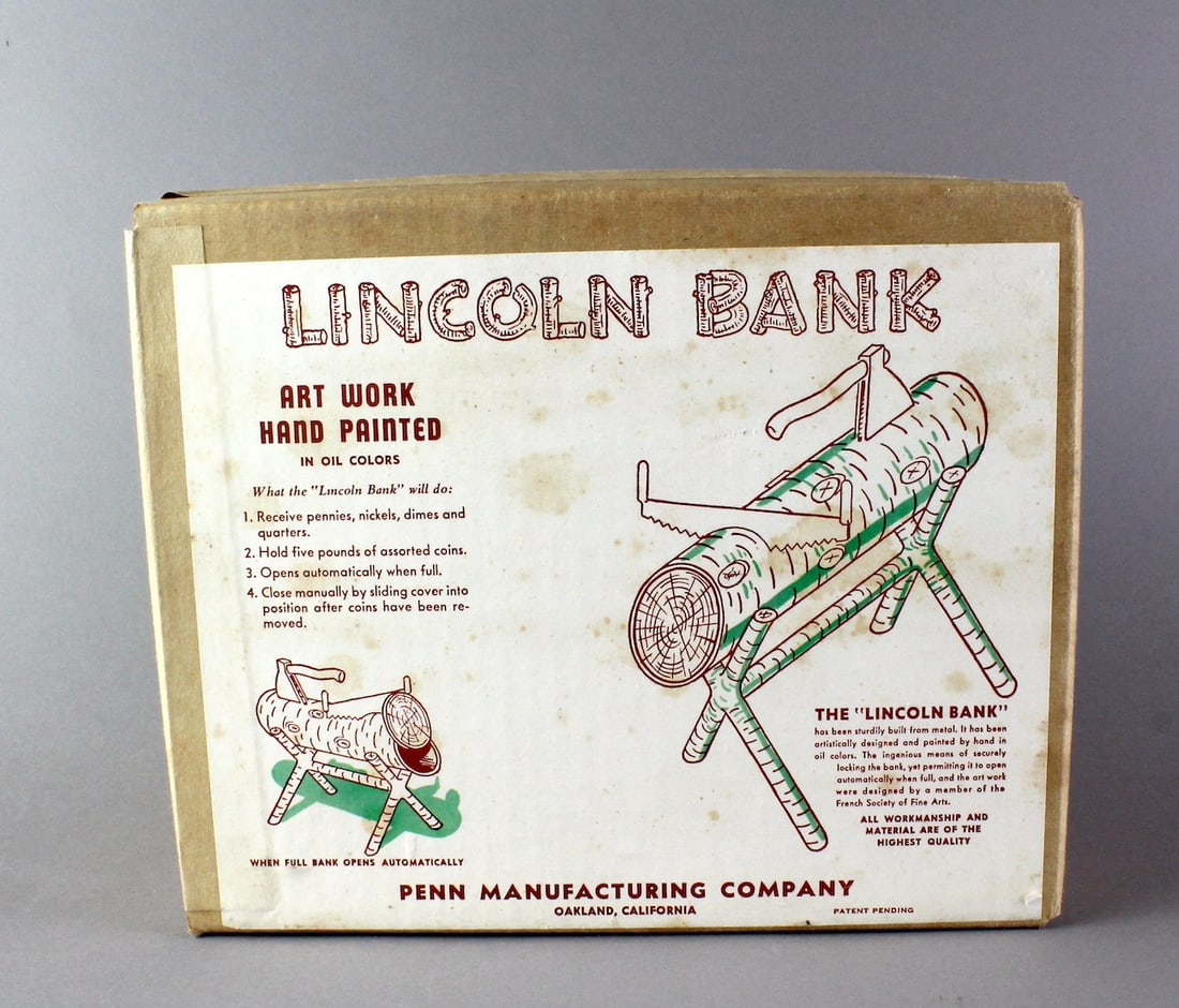 Lincoln Mechanical Bank MIB Mint Sealed in Box (1 of 2)