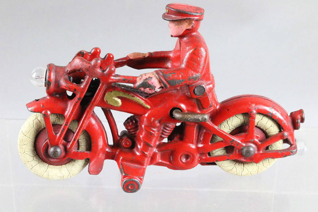 Hubley Cast Iron Light Up Cast Iron Police Motorcycle Auction