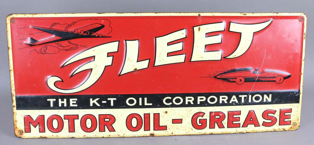 Fleet Motor OIl Sign: Fleet Motor OIl Sign 23 inches