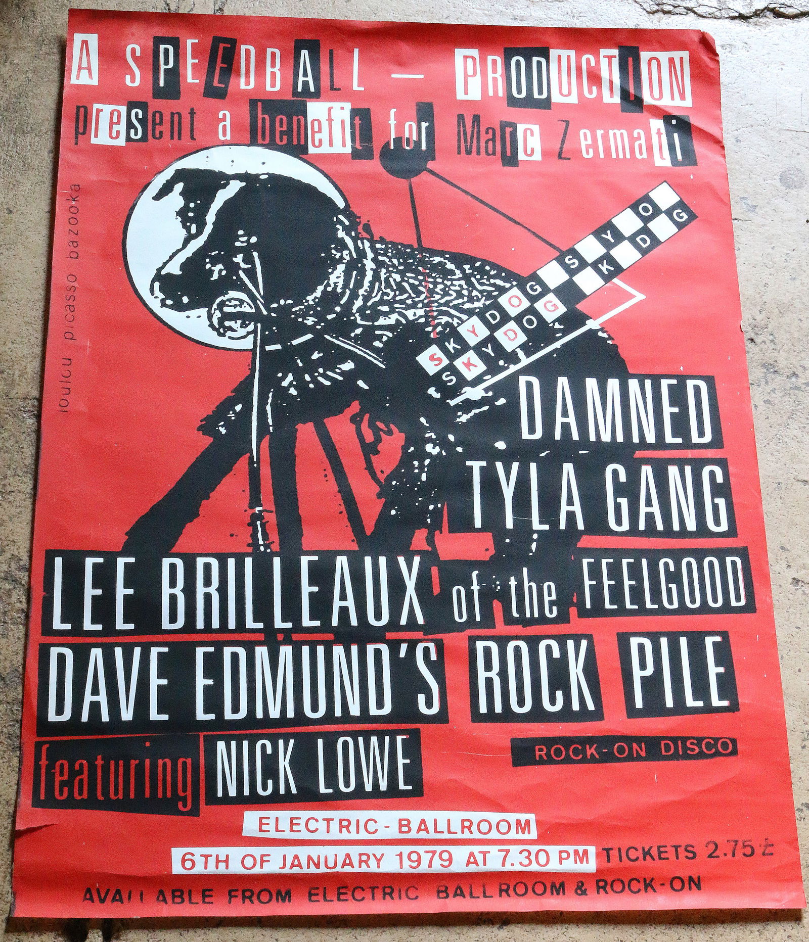 The Damned Poster 1st Print Dave Edmunds Rare (1 of 3)