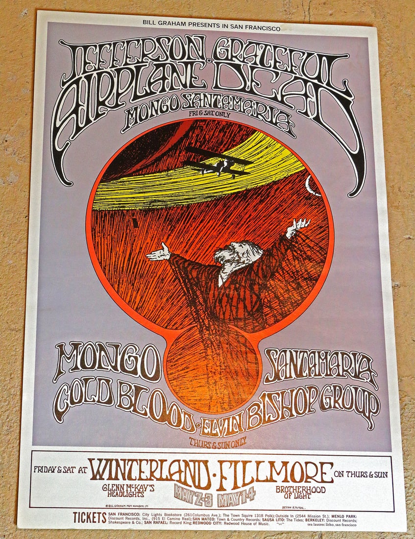 Grateful Dead Jefferson Airplane Poster BG 171 Winterland (1 of 4)