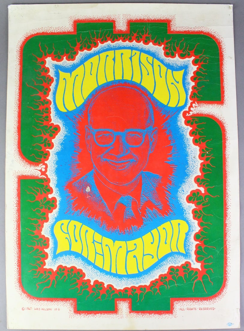 1967 Wes Wilson Poster Morrison For Mayor Psychedelic (1 of 3)