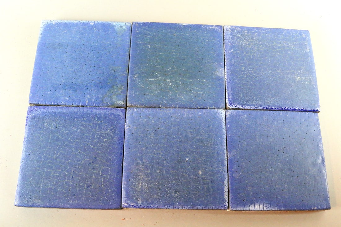 Grueby Blue 6x6 tile Lot 6 (1 of 3)