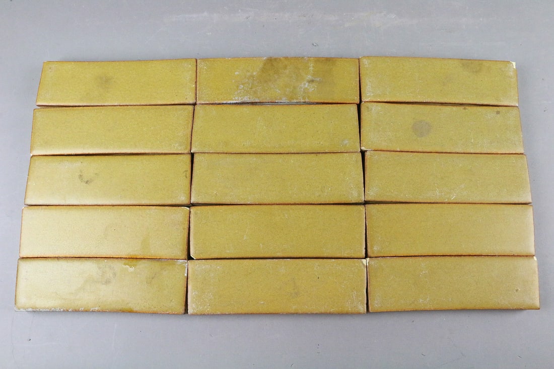 Rookwood Faience Tile Lot Mustard 15 (1 of 3)