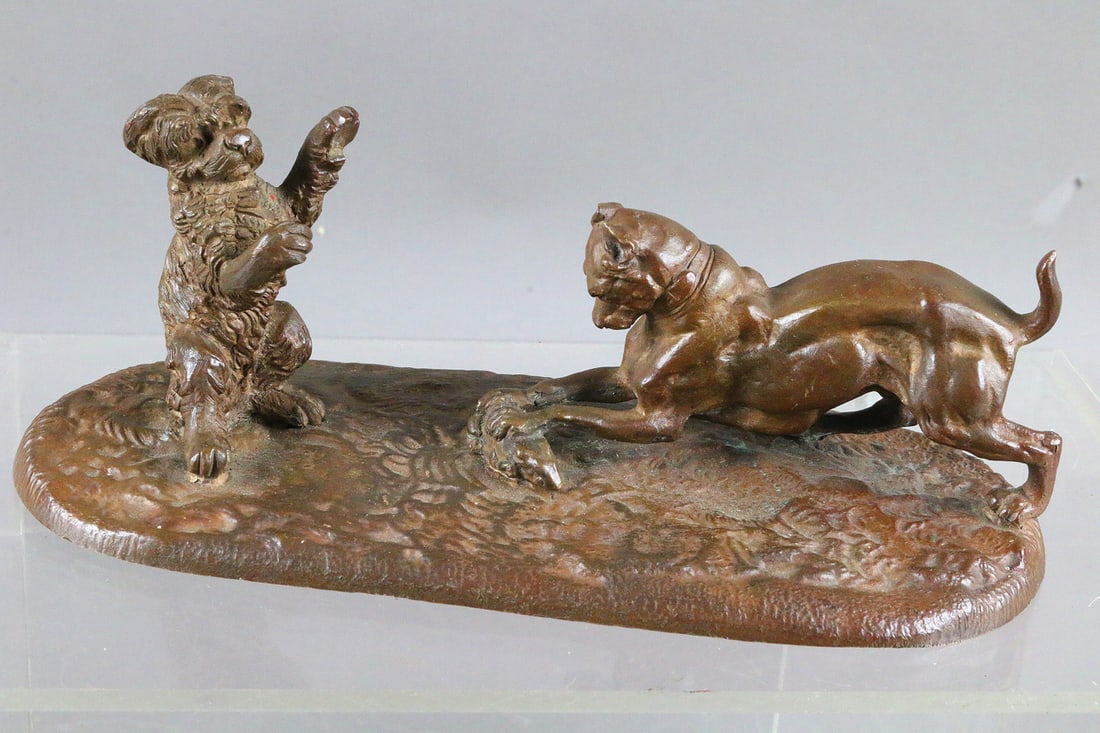 Victorian Bronze Dog Figure, Whimsical (1 of 5)