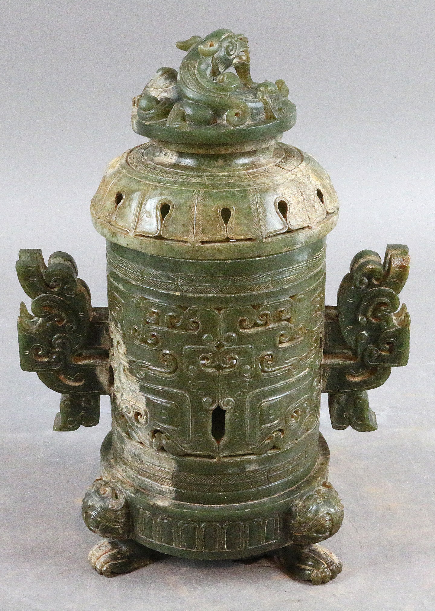 Celedon Jade Censer Unknown: Celedon Jade Censer Unknown 9 inches