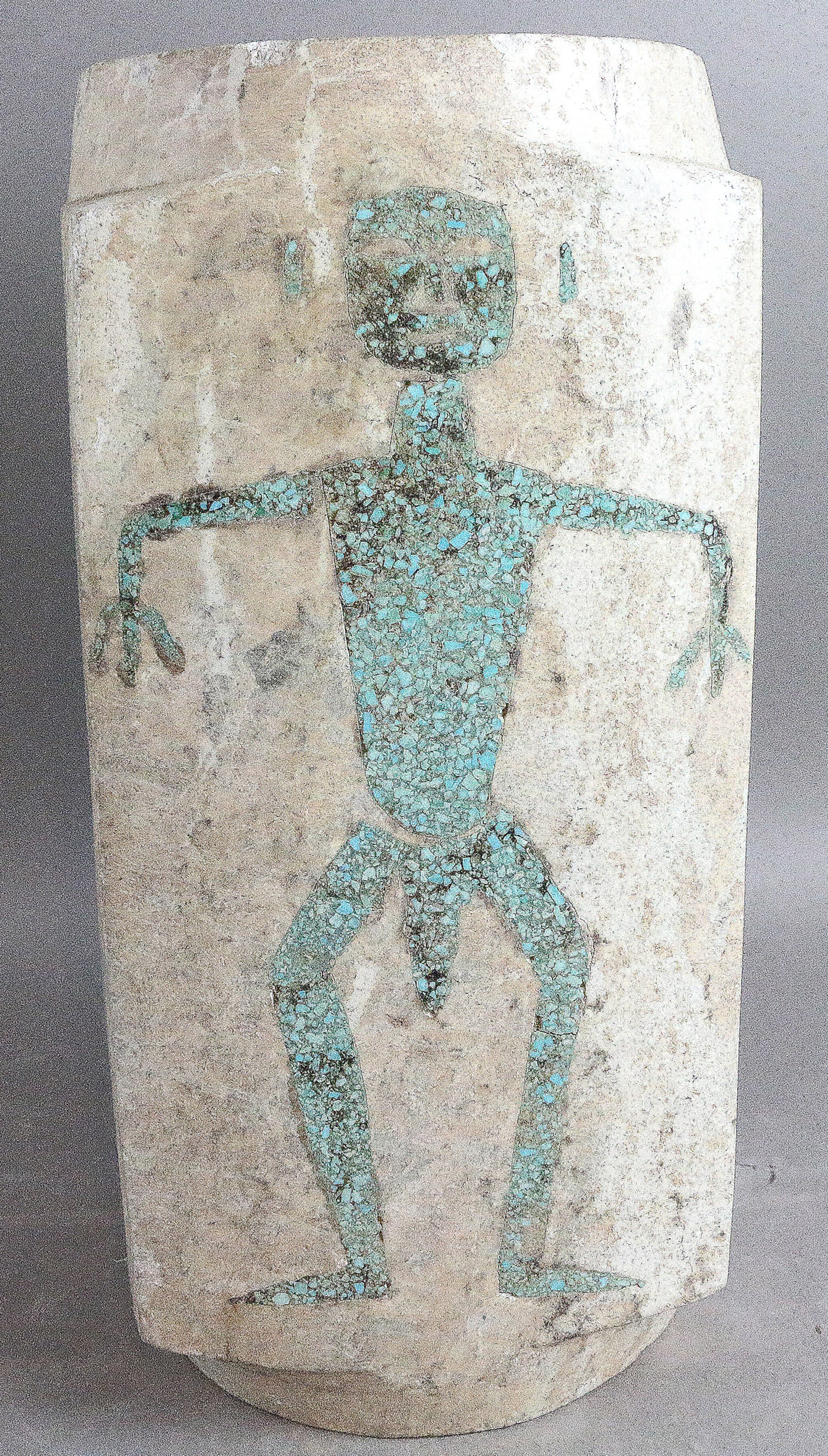 Nephrite Jade Cong w Turquoise Inlay: Nephrite Jade Cong w Turquoise Inlay 15 inches Qi Jia Culture