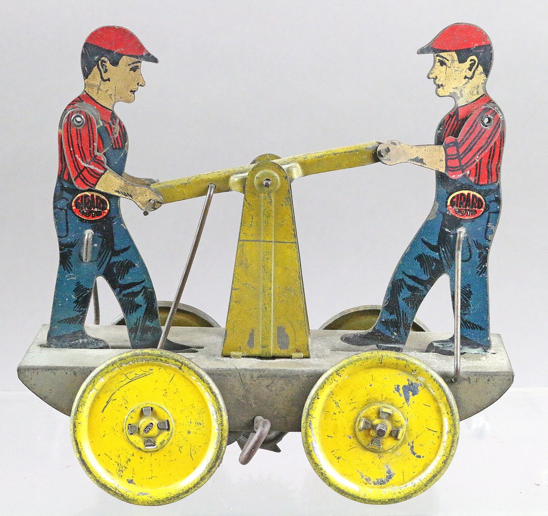 Girard Tin Litho Rail Road Toy: Girard Tin Litho Rail Road Toy 7 inches