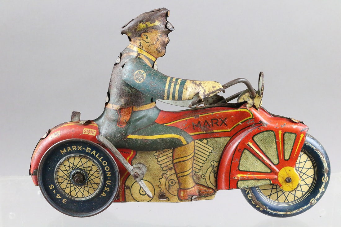 Marx Tin Litho Motorcycle: Marx Tin Litho Motorcycle 9 inches