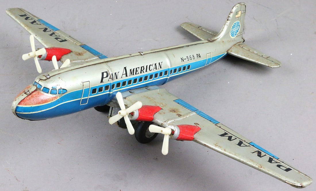Marx Pan Am Tin Litho Airliner Japan Friction: Marx Pan Am Tin Litho Airliner Japan Friction, 14 inches