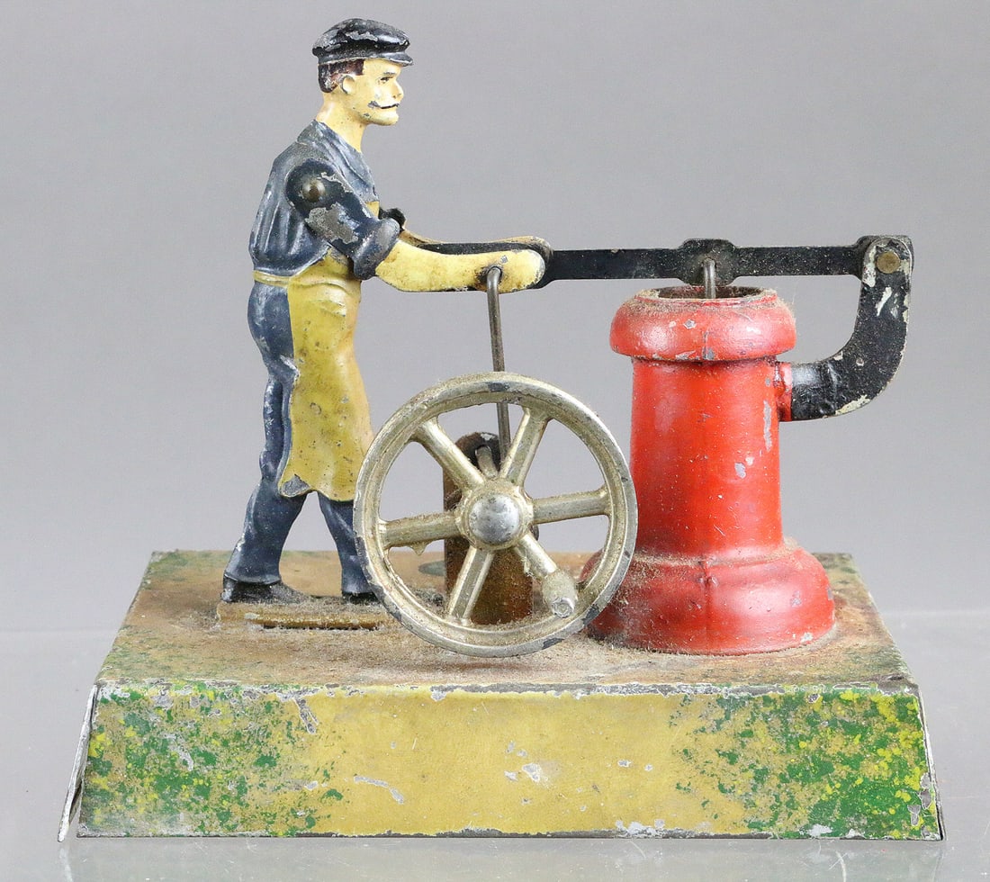 Doll German Live Steam Water Pump Tin: Doll German Live Steam Water Pump Tin 5 inches