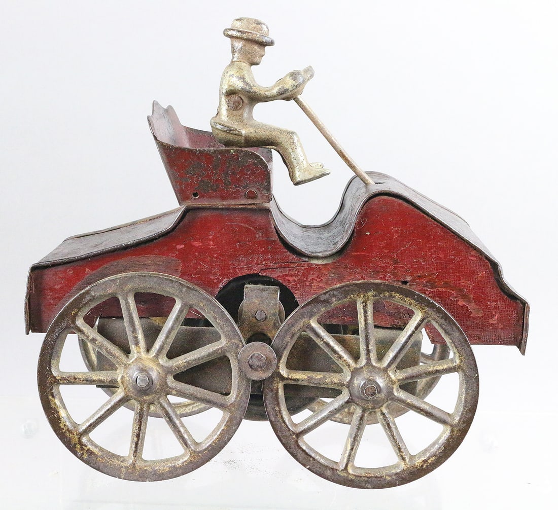 Clark Hillclimber Early Auto Car w Driver: Dayton Hillclimber Early Touring Car w Driver 8 inches