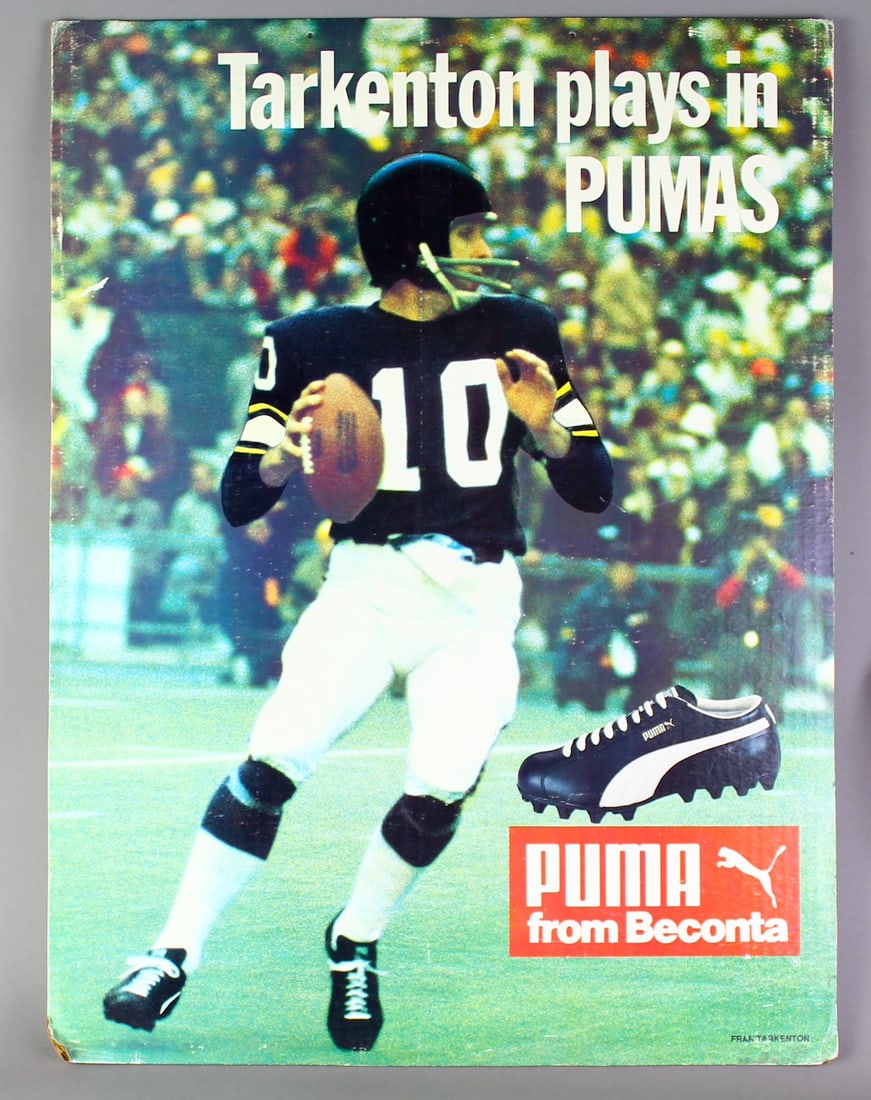 Fran Tarkenton Minnesota Vikings Orig Puma Poster: Fran Tarkenton Minnesota Vikings Orig Puma Poster. On heavy cardboard and in excellent condition. ~18"x24"