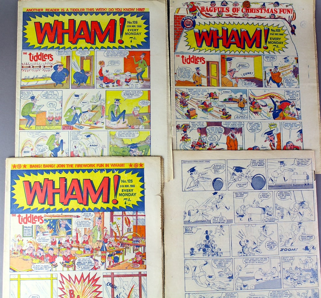 1966 Wham!! Comic Magazine England Crammed with Cartoons: Wham!! Comic Magazine England Crammed with Cartoons. 1966 issues in excellent original condition.