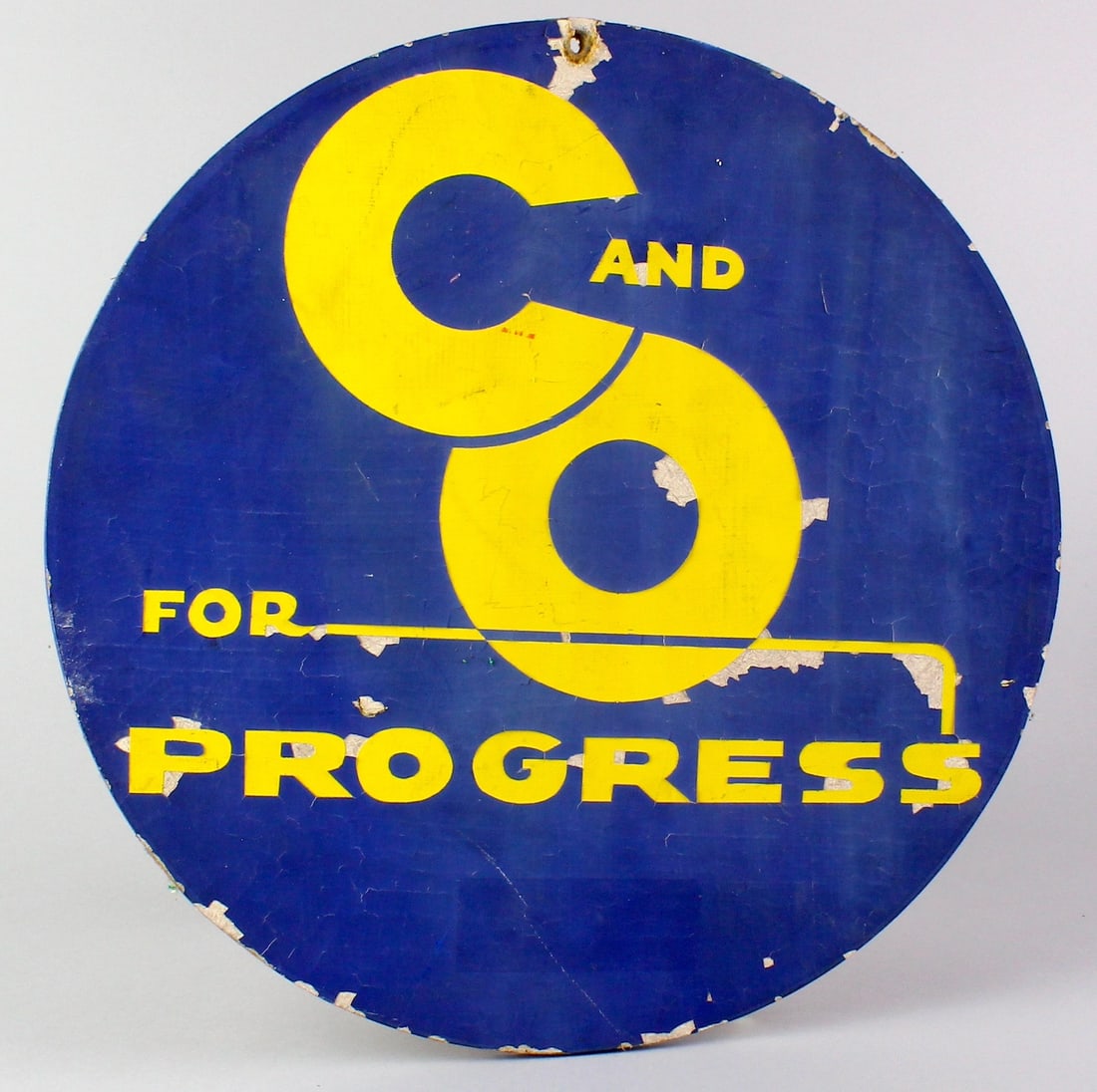 Chesapeake & Ohio C&O For Progress Round Sign (1 of 2)
