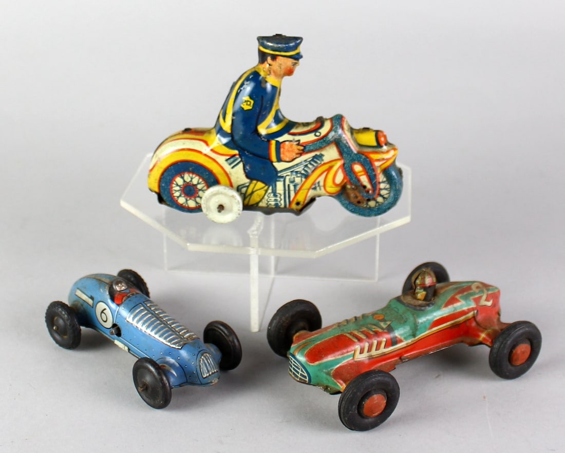 Marx Motorcycle, Gama Race Car & Japan Racer (1 of 4)