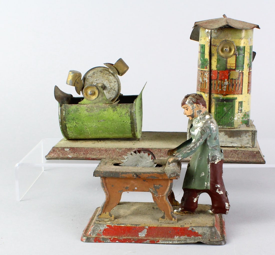 German Tin Steam Toy Saw Man & Mill (1 of 2)