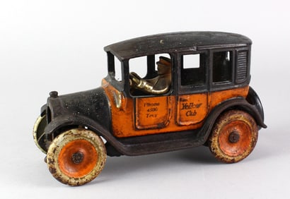 Arcade Cast Iron Yellow Taxi Cab & Driver