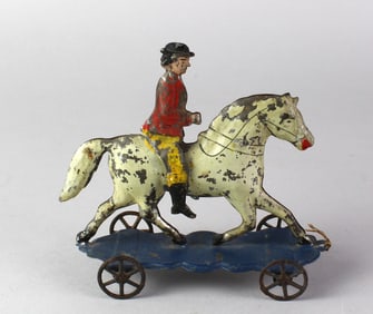 1890 Equestrian on Horseback Tin Toy