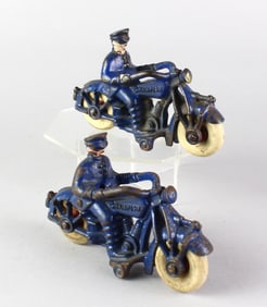 Pair of Cast Iron Champion Motorcycles